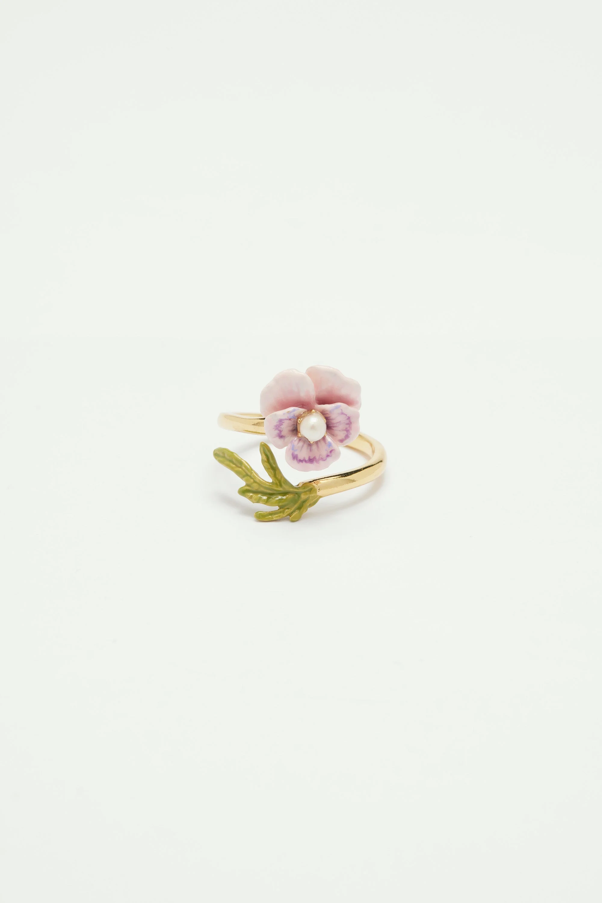 Bague ajustable penséeperle | Rose