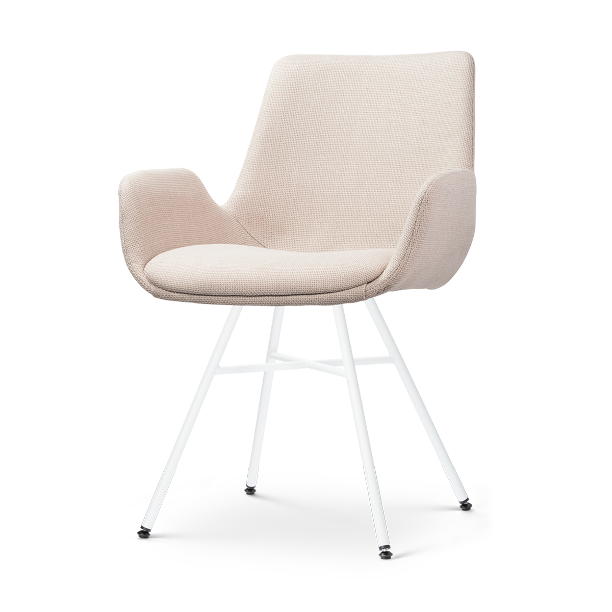 Eetkamerstoel Noa-Eef beige - wit onderstel