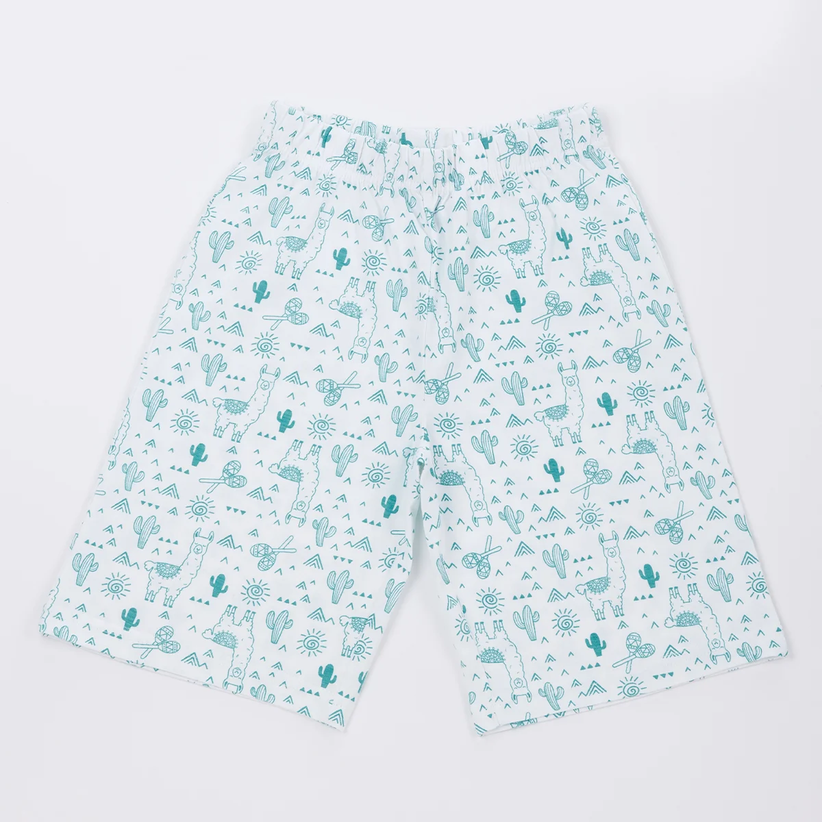 Pyjashort garçon HOLA AMIGO vert/blanc imprimé