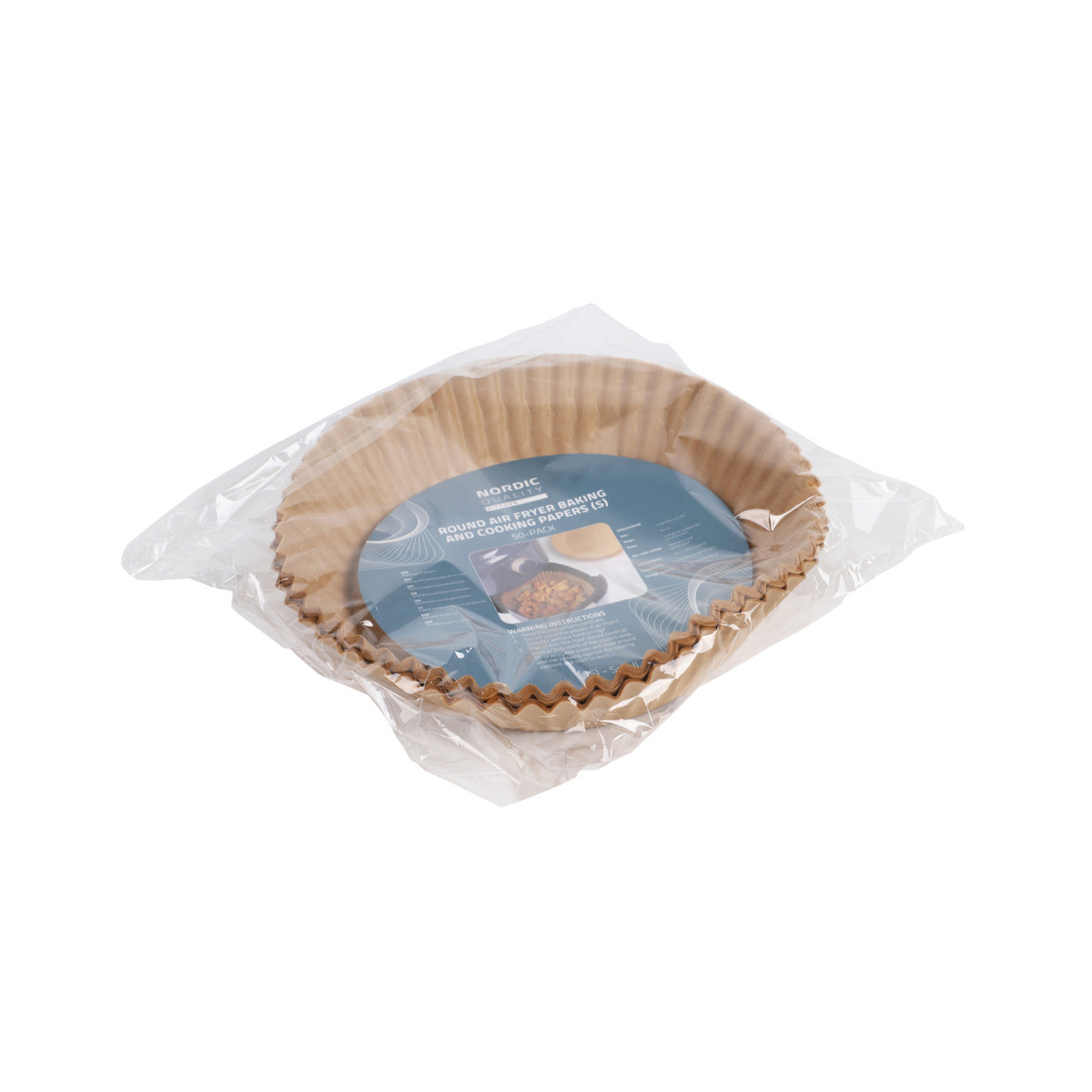 (50er Set) Ø16cm Airfryer Backpapier Schalen Heissluft Fritteuse Pergamin Papier (GS1209) - Braun