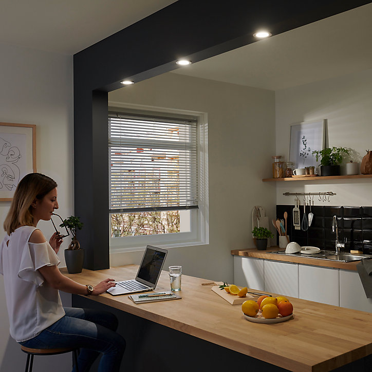 3 Spot encastrable LED intégrée 2 en 1 avec interrupteur Colours Thorold rond métal chromé IP20 Ø 8,5 cm
