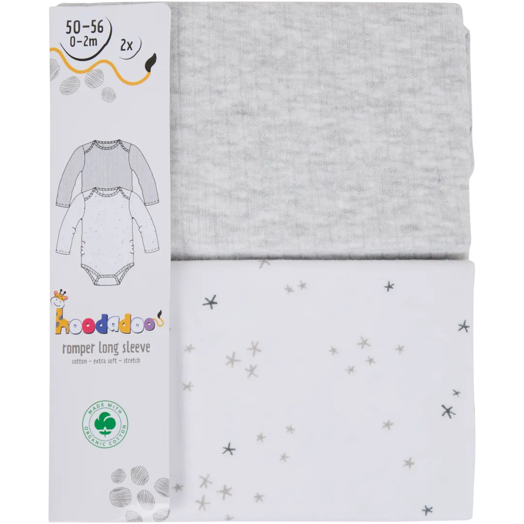 Hoodadoo rompers Maten 50 - 92 | 2 stuks | diverse varianten