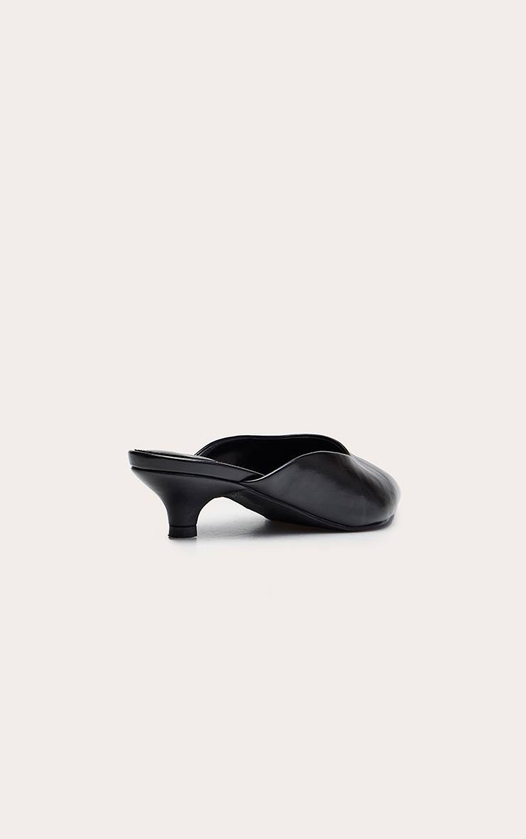 Noir Mules De Cour À Talon Chaton En Synthétiquecuir