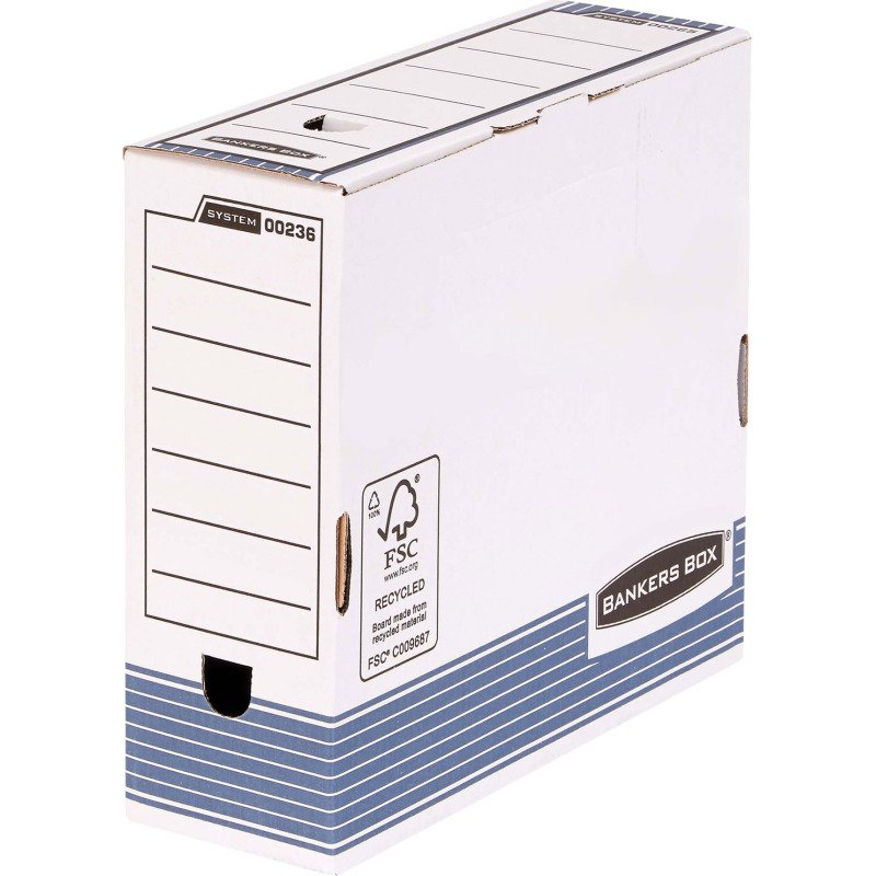 Boîte archives carton Bankers Box by Fellowes - dos 10 cm - bleue  - format A3