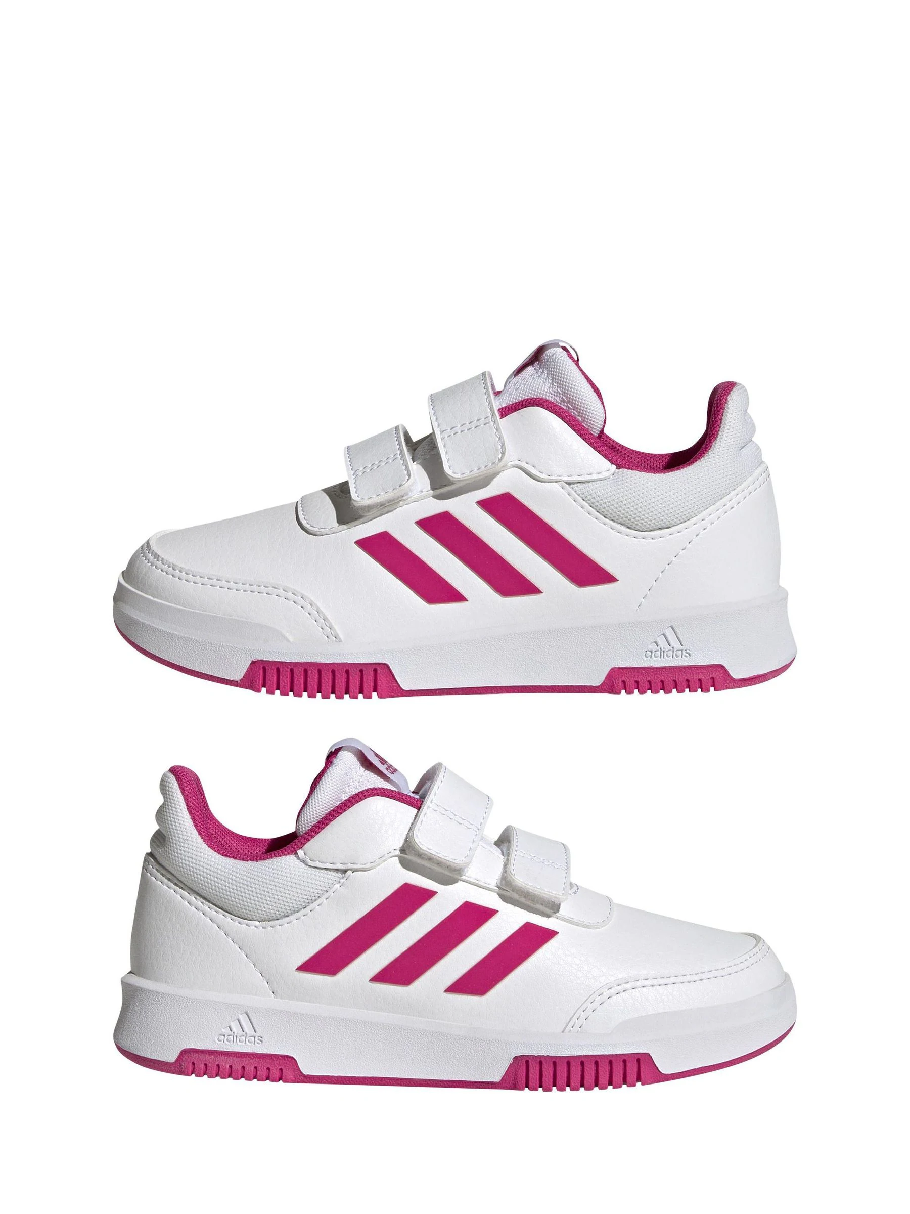 Wit/roze - adidas Tensaur kindersneakers met klittenbandsluiting