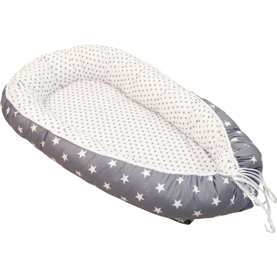 Ullenboom Babynest & Cocoon Weiss Grau 55 x 95 cm