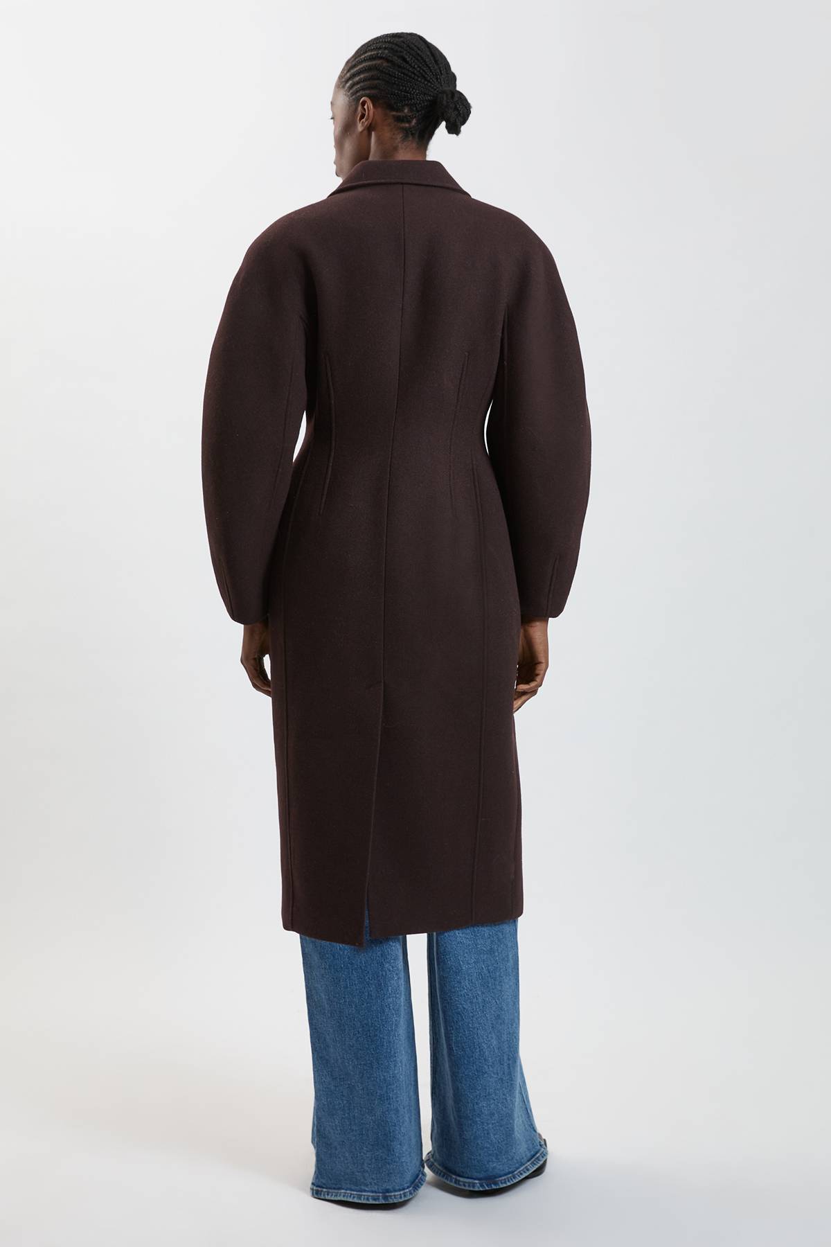 KarenMillen Manteau Mi-long Ajusté En Laine À Manches Arrondies