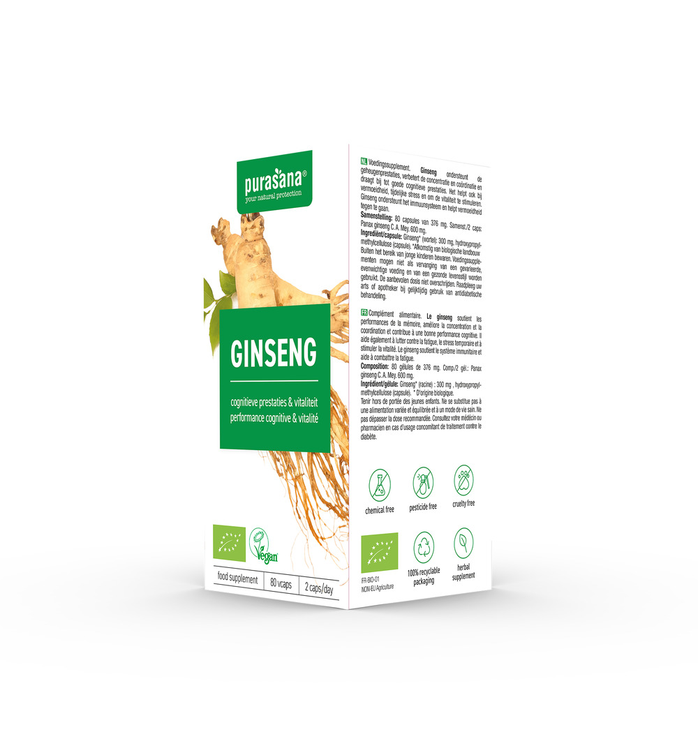Purasana Ginseng Vegan Bio (80 vega capsules)