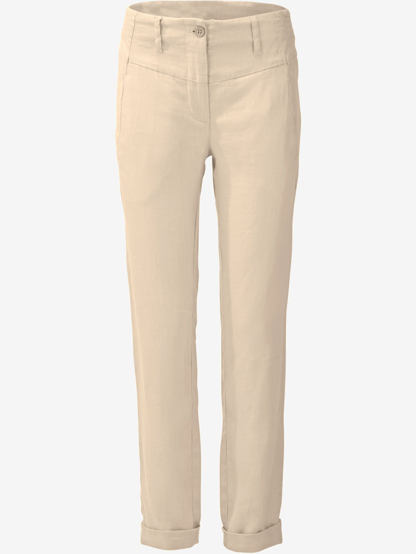 Pantalon en lin style soigné, poches fendues