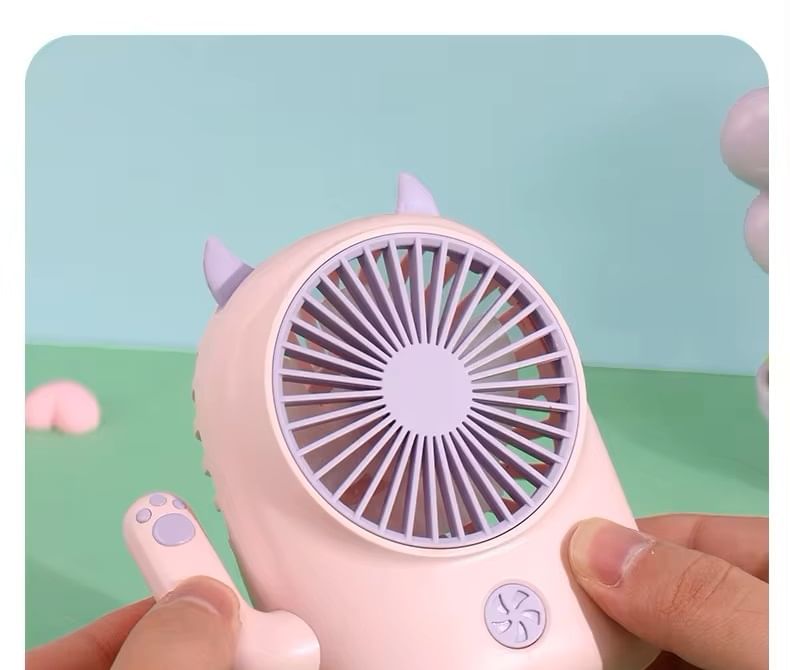 HOMTEC - USB oplaadbare gelukskattenventilator met nachtlampje