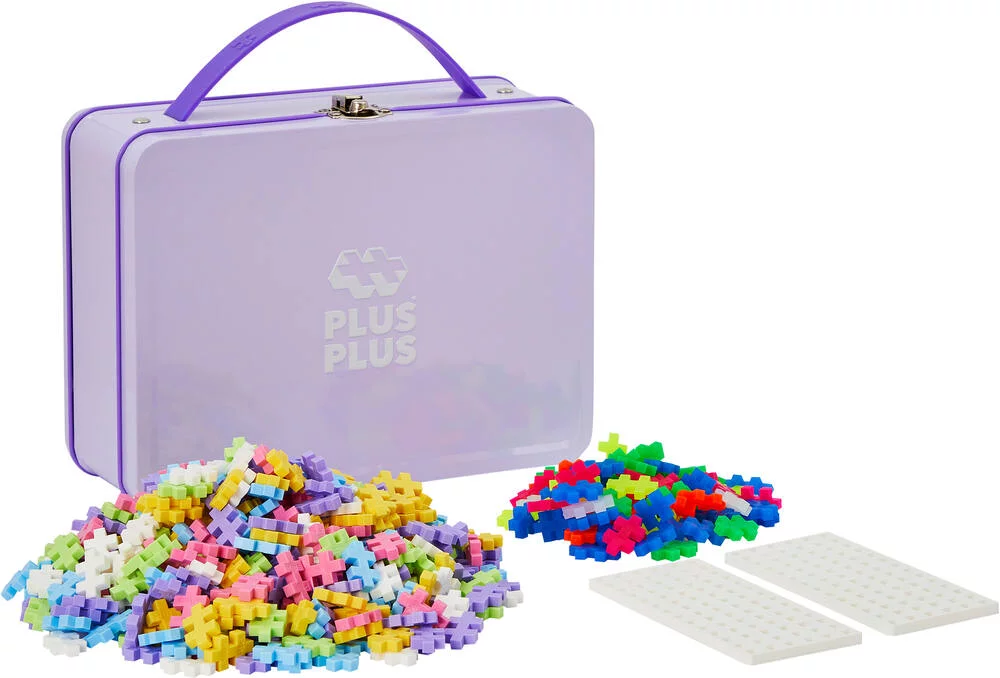 PLUS PLUS - VALISETTE METAL PASTEL  - 600 PIECES