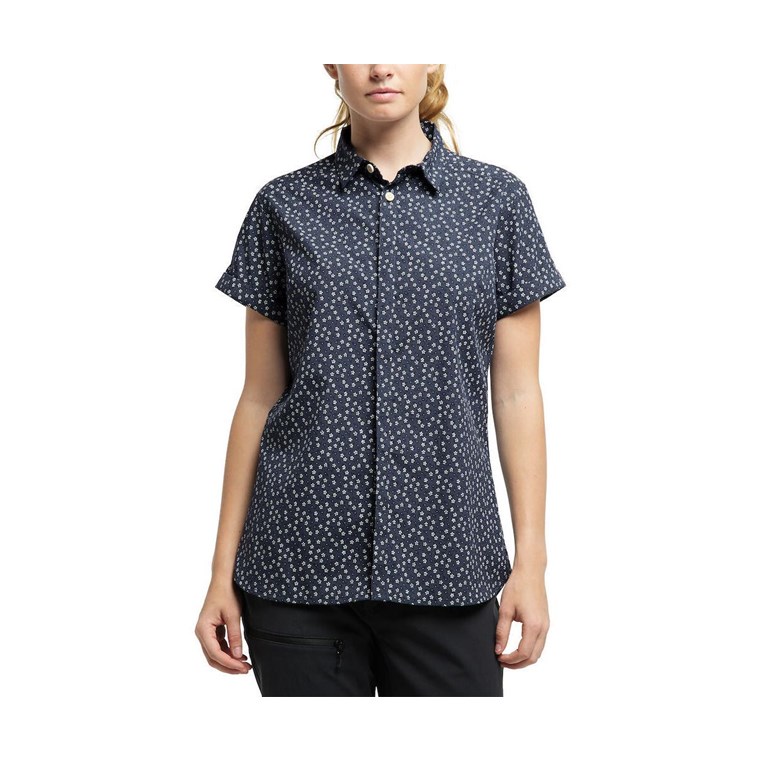 Haglöfs Idun SS Shirt Women Dense Blue Flower