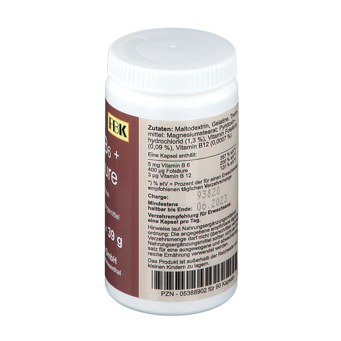Vitamin B12 + B6 + Folsäure ohne Lactose