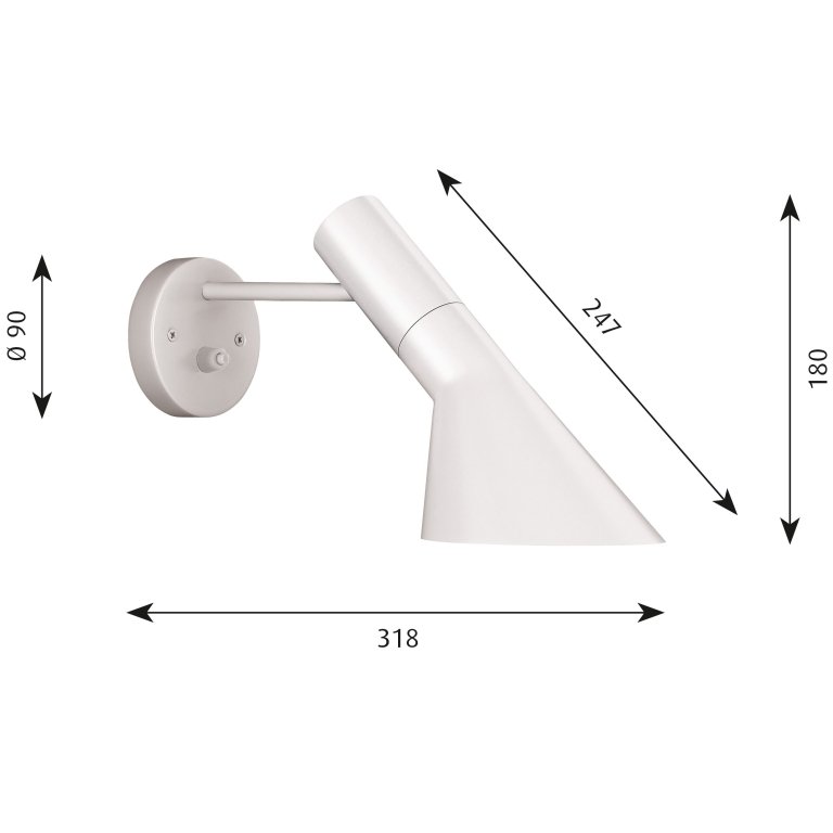 Louis Poulsen AJ wandlamp V3 White