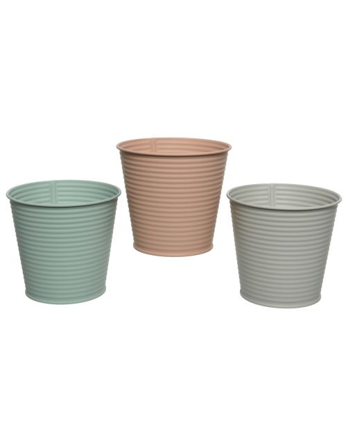 Decoris Bloempot - Buitenpot - 14x14x13 cm Grijs Terra Assorti