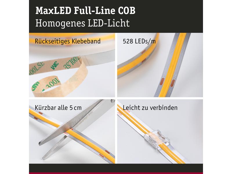 Paulmann LED-Stripe MaxLED 1000 Einzelstripe COB, 2700K, 2. LED Streifen Full-Line COB Basisset