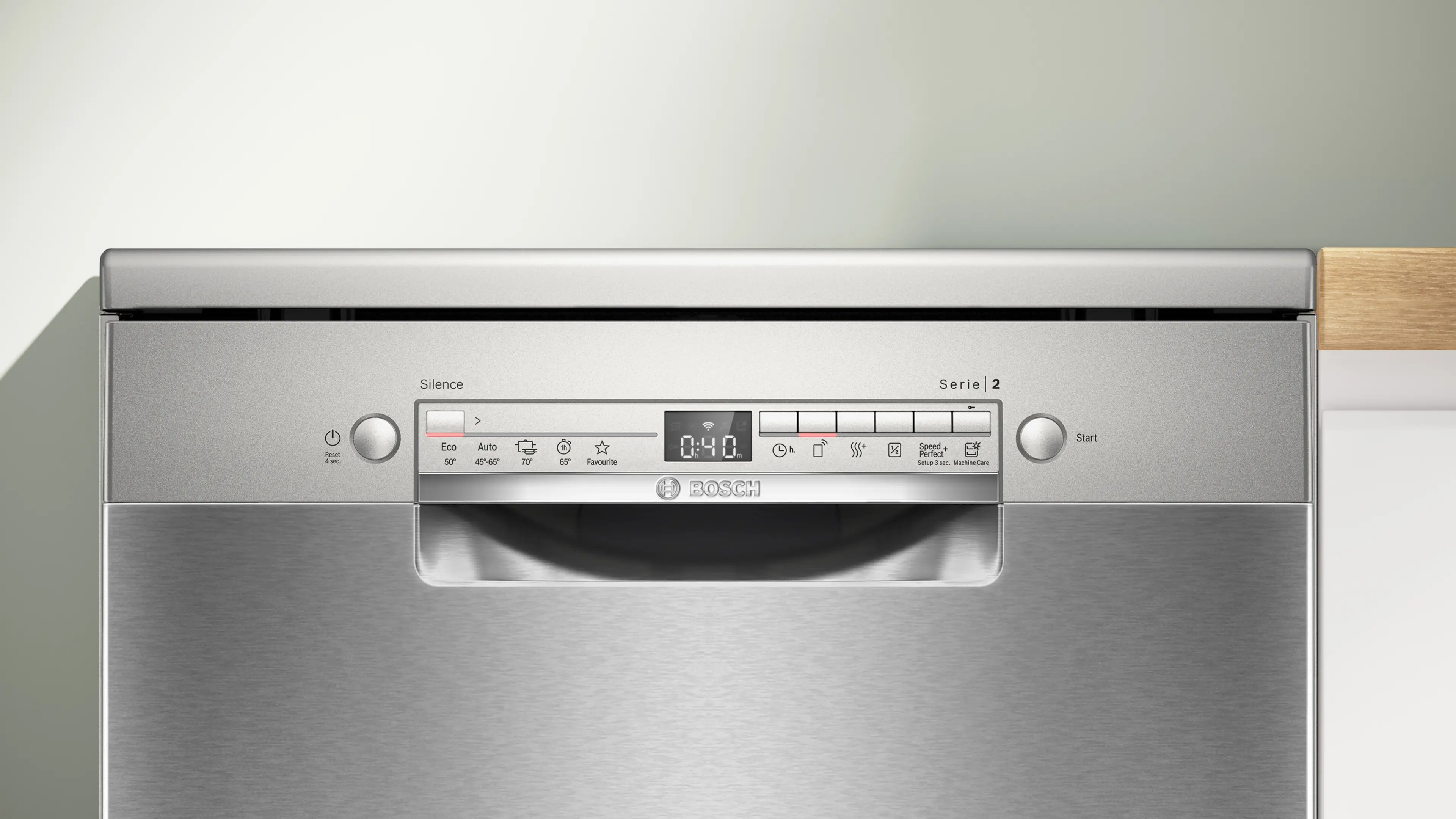 Serie 2 Vrijstaande vaatwasser 60 cm Geborsteld staal anti-fingerprint