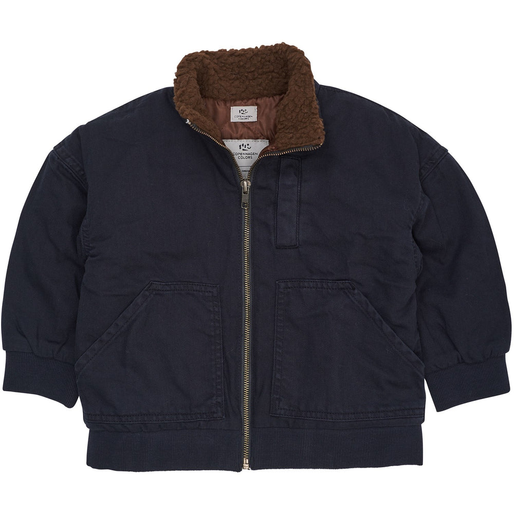 Køb COPENHAGEN COLORS Navy Twill Bumper Jakke W. Sherpa Krave