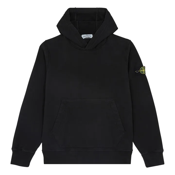 Stone Island Hoodie Logo | Noir