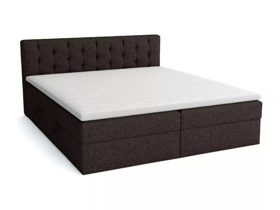 LIT BOXSPRING avec surmatelas Merano 160x200 cm, brun foncé