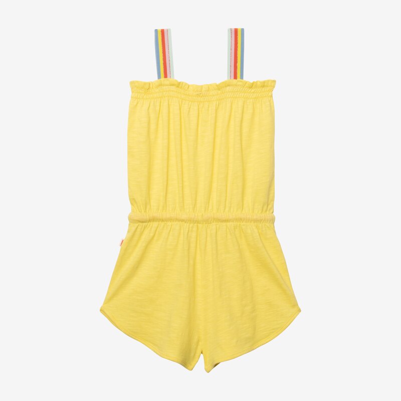 Combi short fille bretelles rayées jaune Catimini Jaune