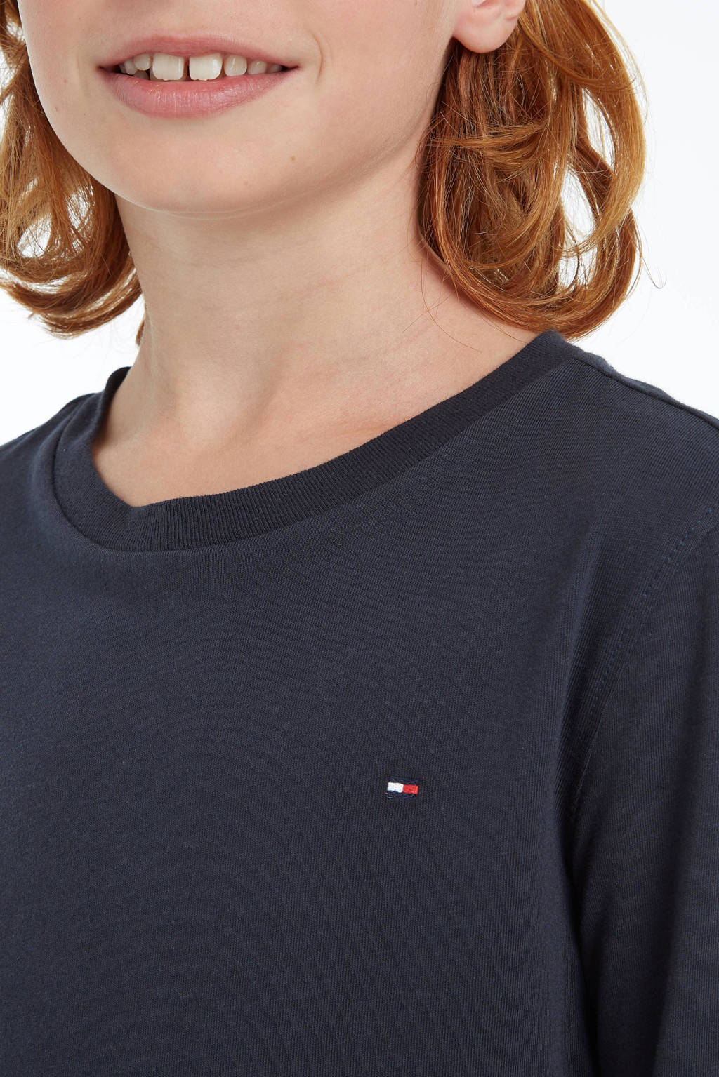 Tommy Hilfiger longsleeve van katoen donkerblauw