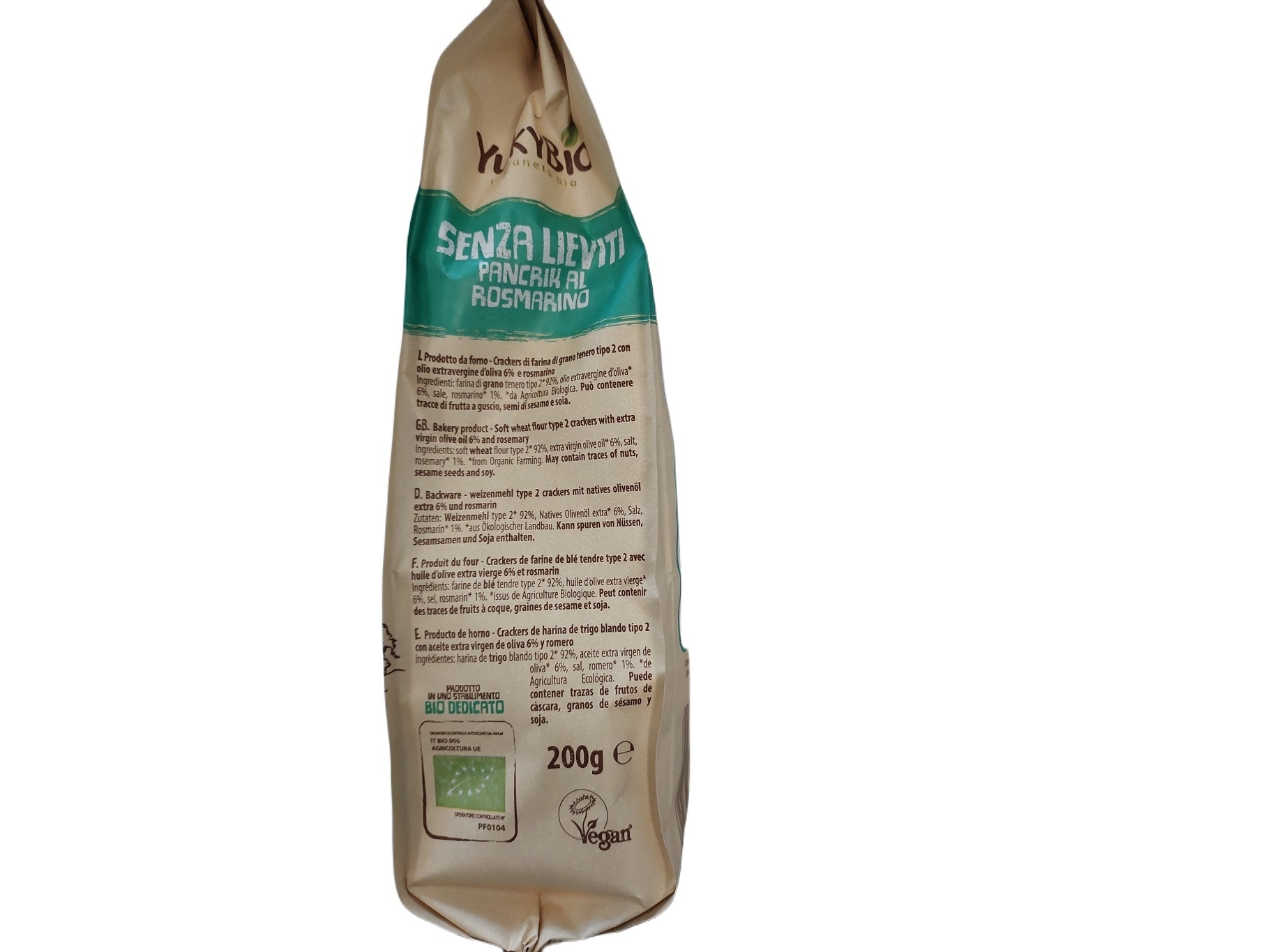 CRACKERS YUKYBIO COM ALECRIM BIO 200G