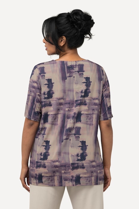 Slinkyshirt, Tintendruck, A-Linie, Rundhals, Halbarm