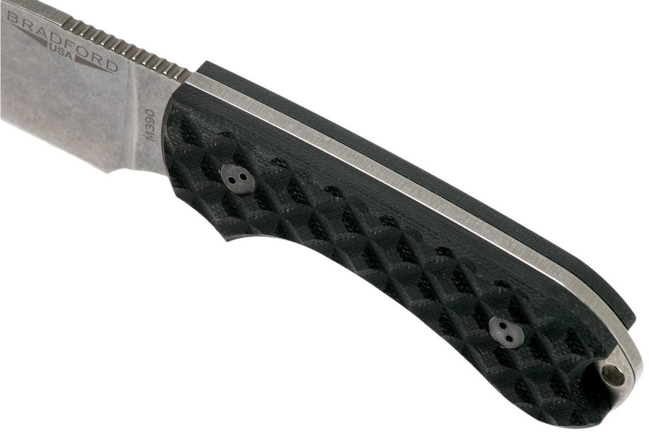 Bradford Guardian 3, Black G10 Guardian 3 M390, Full Height Stonewashed 3FH-001