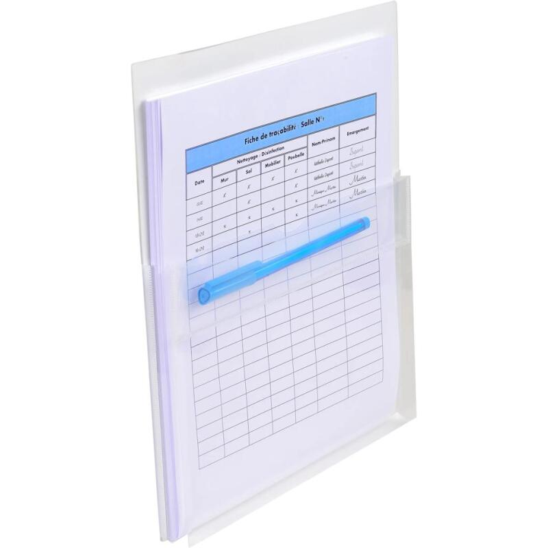 Sachet de 2 pochettes adhésives à soufflet - PP Haute Qualité 20/100e - A4 - Cristal