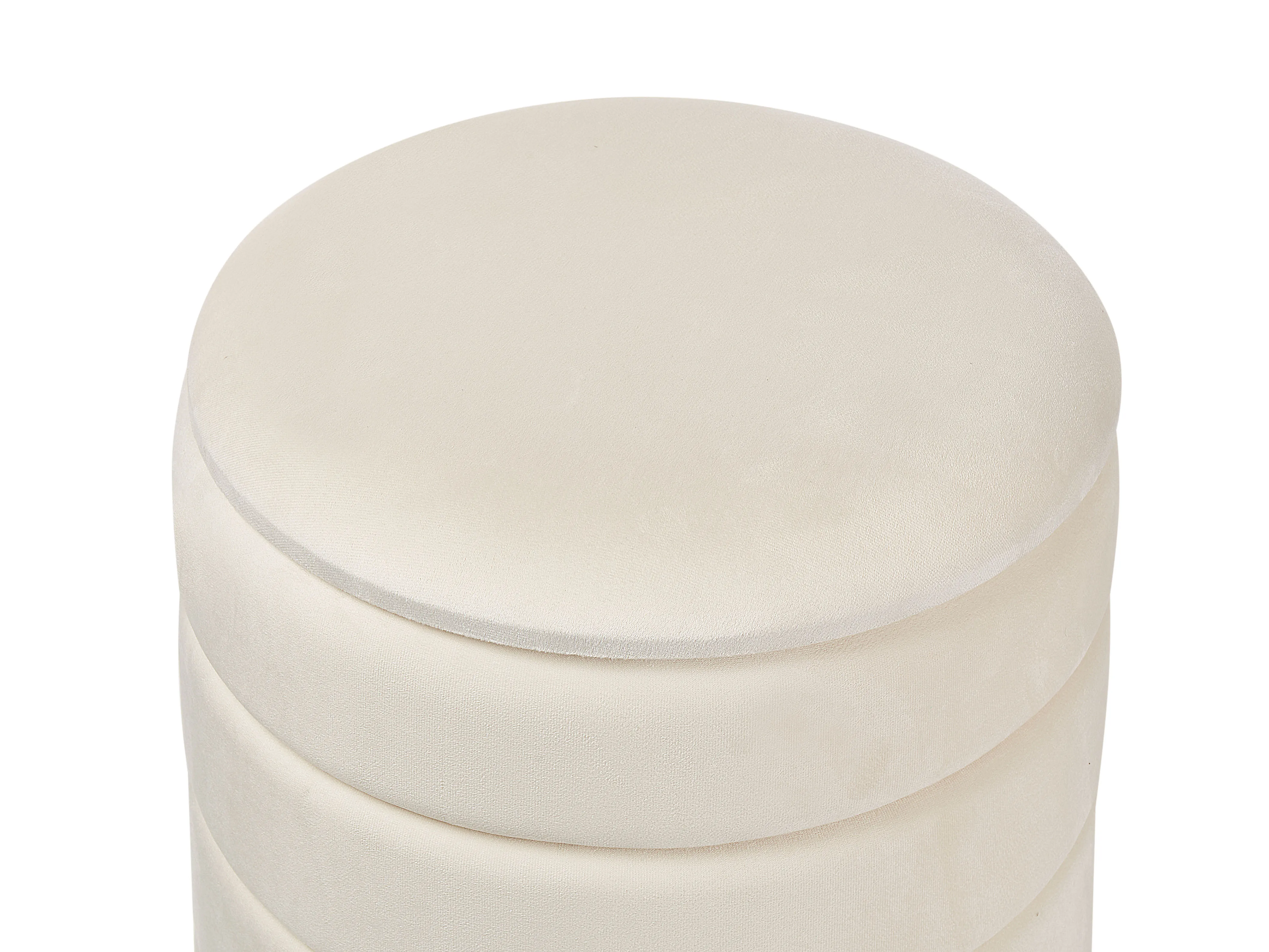 Set van 2 opbergpoefs GARLAND Fluweel Lichtbeige