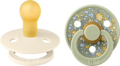 BIBS x Liberty Colour Smokk 2-Pack Lateks Str 1 Rund, Eloise/Sage Mix
