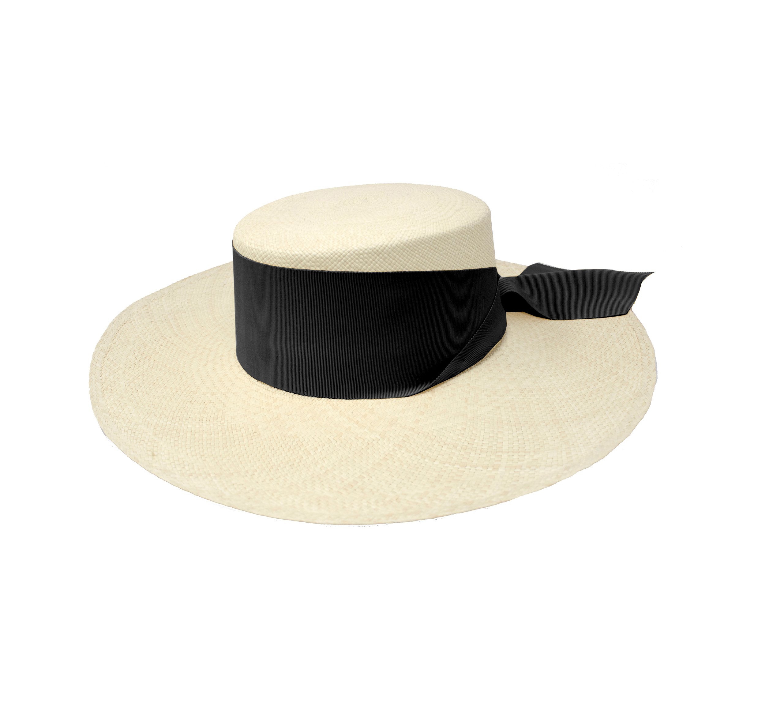 Chapeau en cuir cordovan à long bord