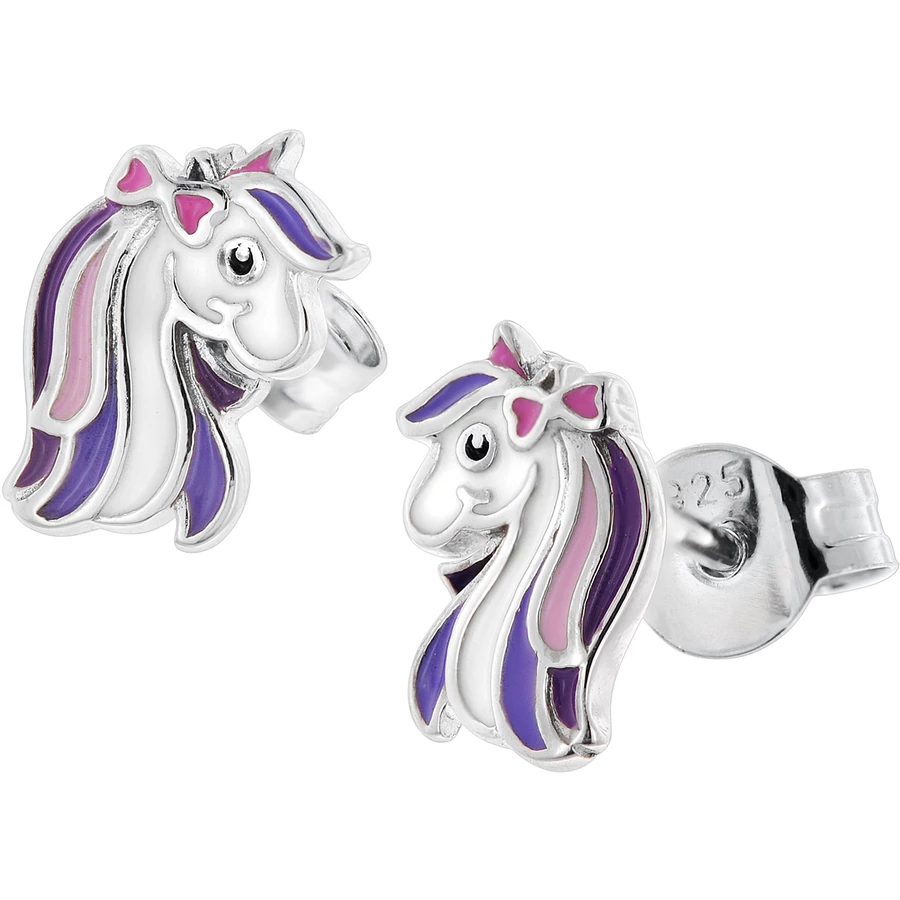 trendor Kinder-Ohrringe Silber 925 Pferd Ohrstecker silver