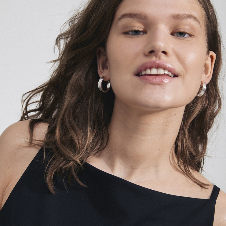 Pilgrim BENNETT recycled hoop earrings silver-plated Sølv
