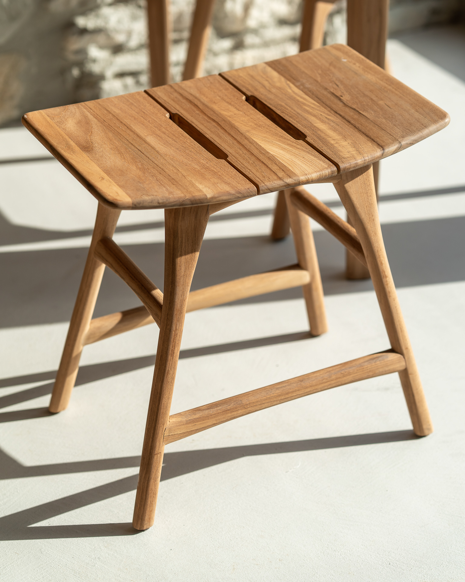 Teak Osso tuinkruk 45 - met off white kussen