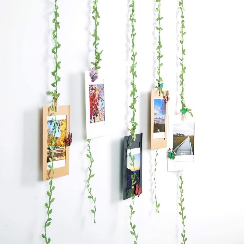 (2cmx10m) Geschenkband Stoff Deko Band im Blätter Design - Grün