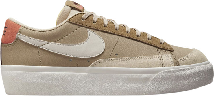 Nike W BLAZER LOW PLATFORM SP Khaki/light bone-madder root-hazel