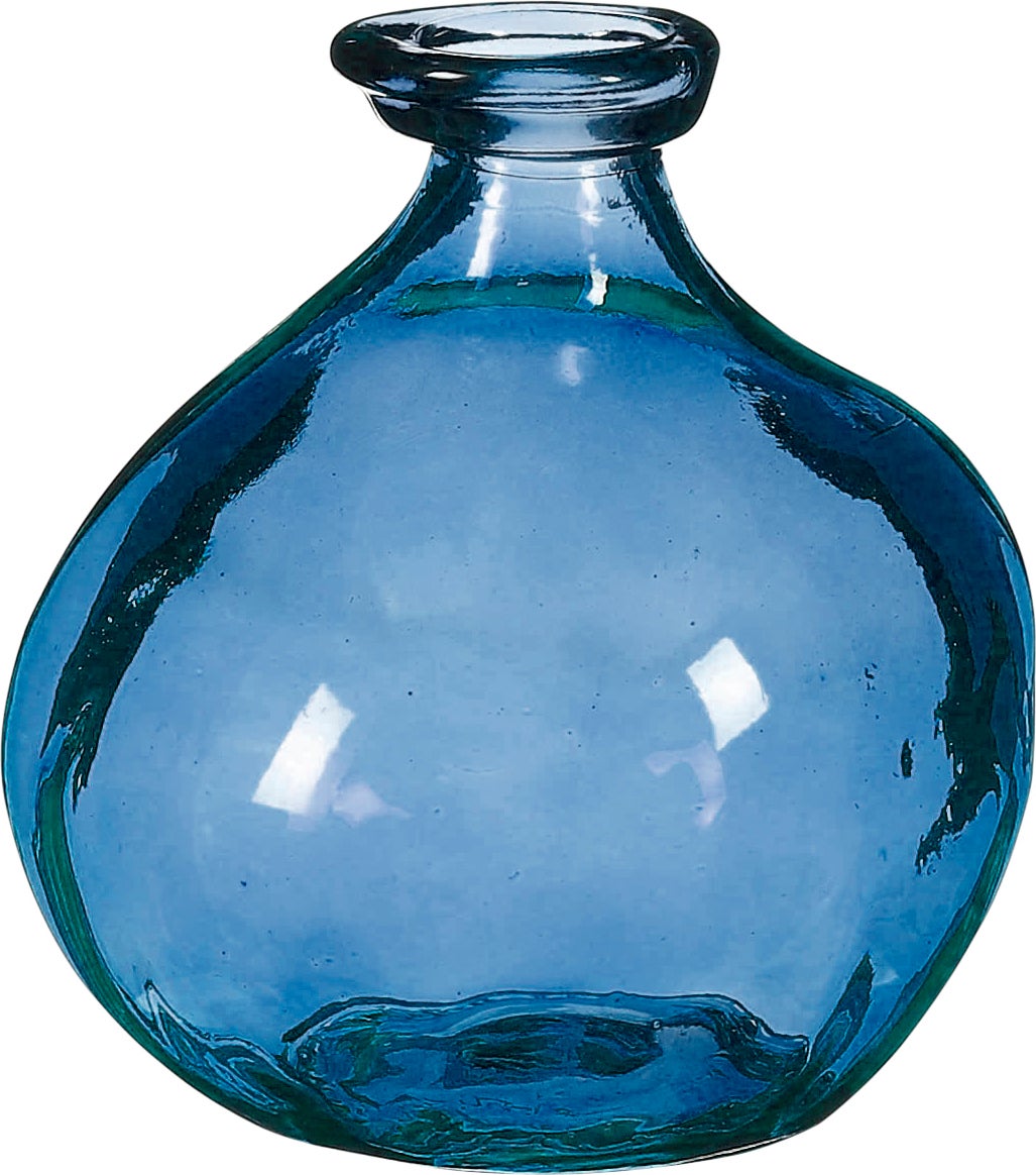 Mica Decorations vaas Organic blauw D 16 H 18 cm
