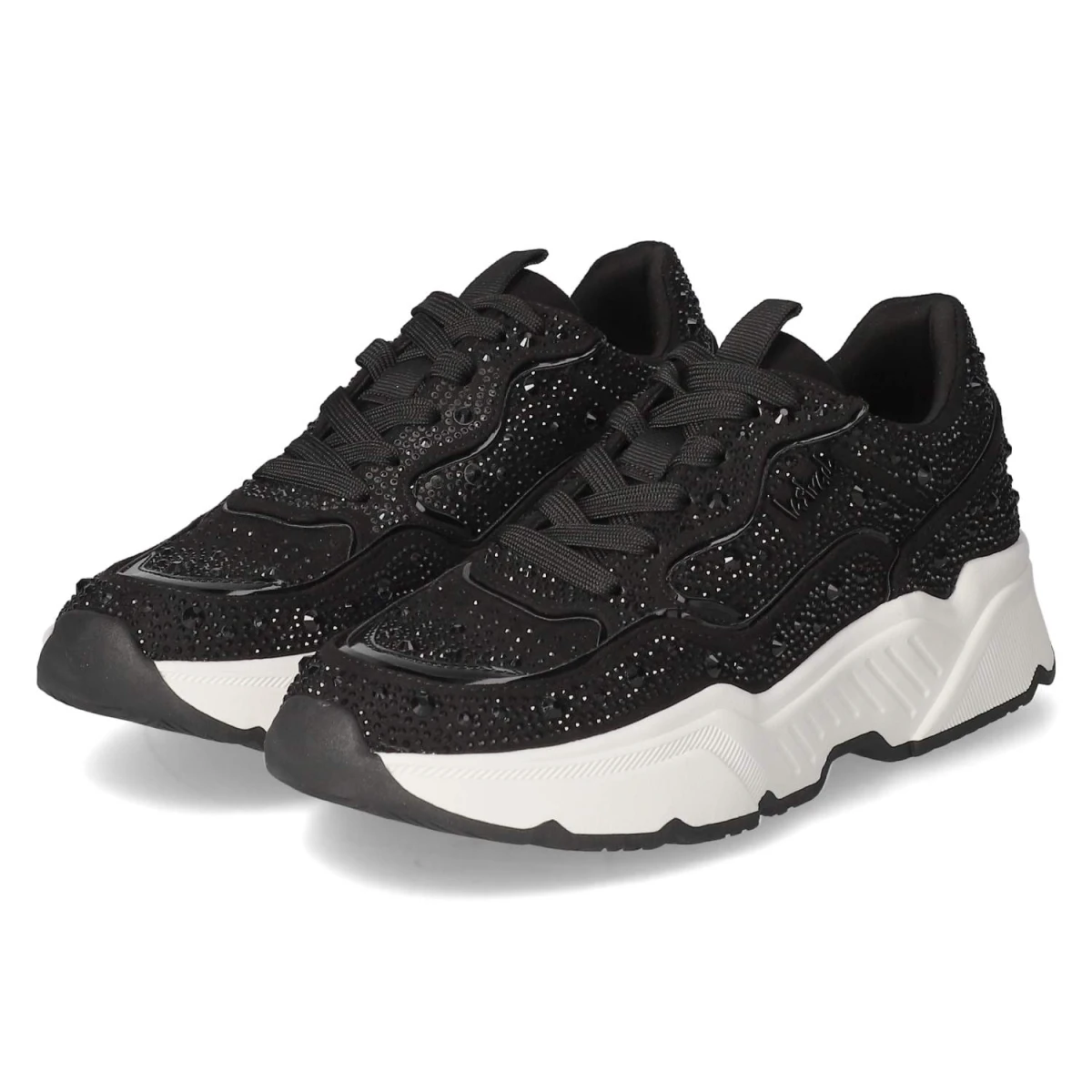 La StradaLow Sneaker - Black micro + stones