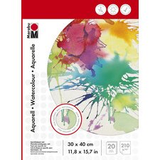 Bloc aquarelle, 240 x 320 mm, 210g/m2, 20 feuilles,