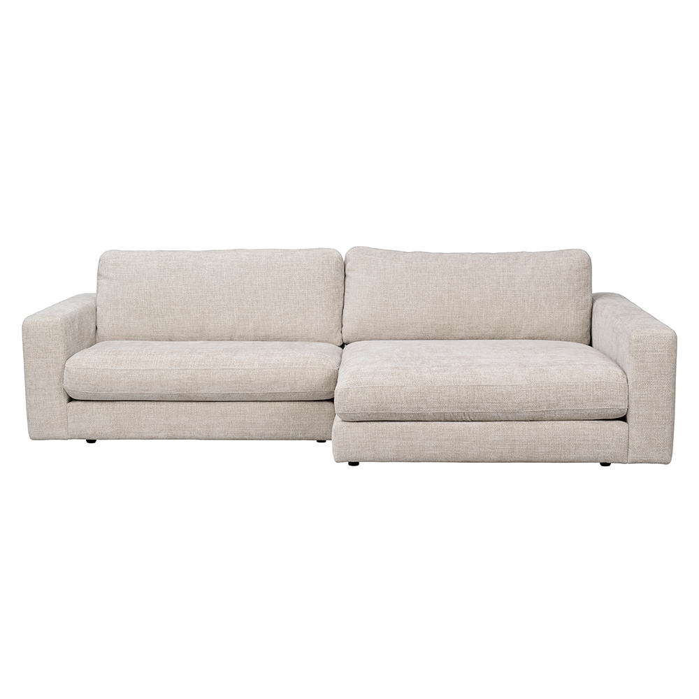 Hoekbank Duncan modulair gestoffeerd - rechts Lichtgrijs/beige