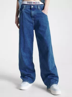 Calça jeans Daisy de cintura baixa e modelagem folgada