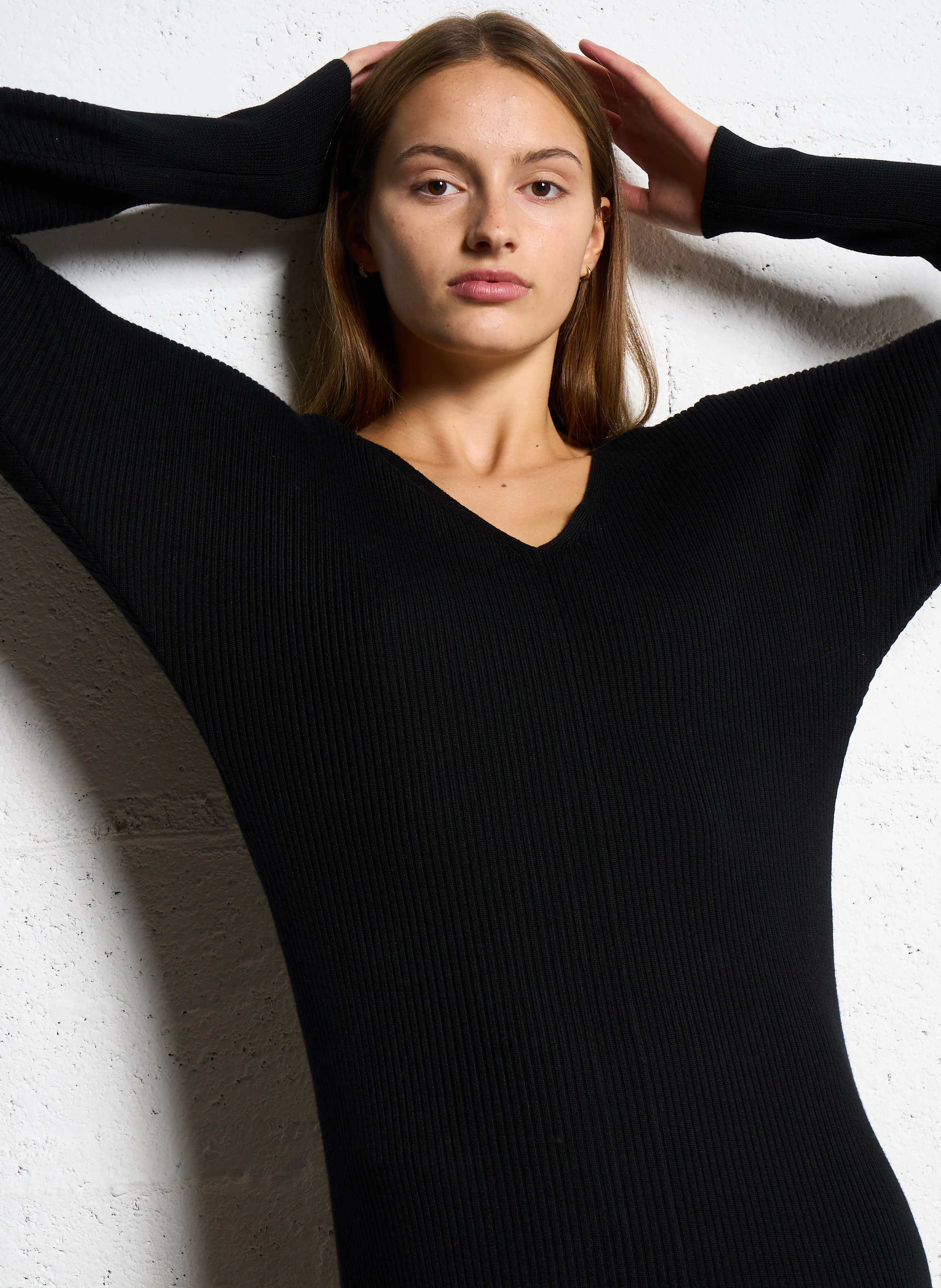 MARTY - Robe midi en laine | Noir