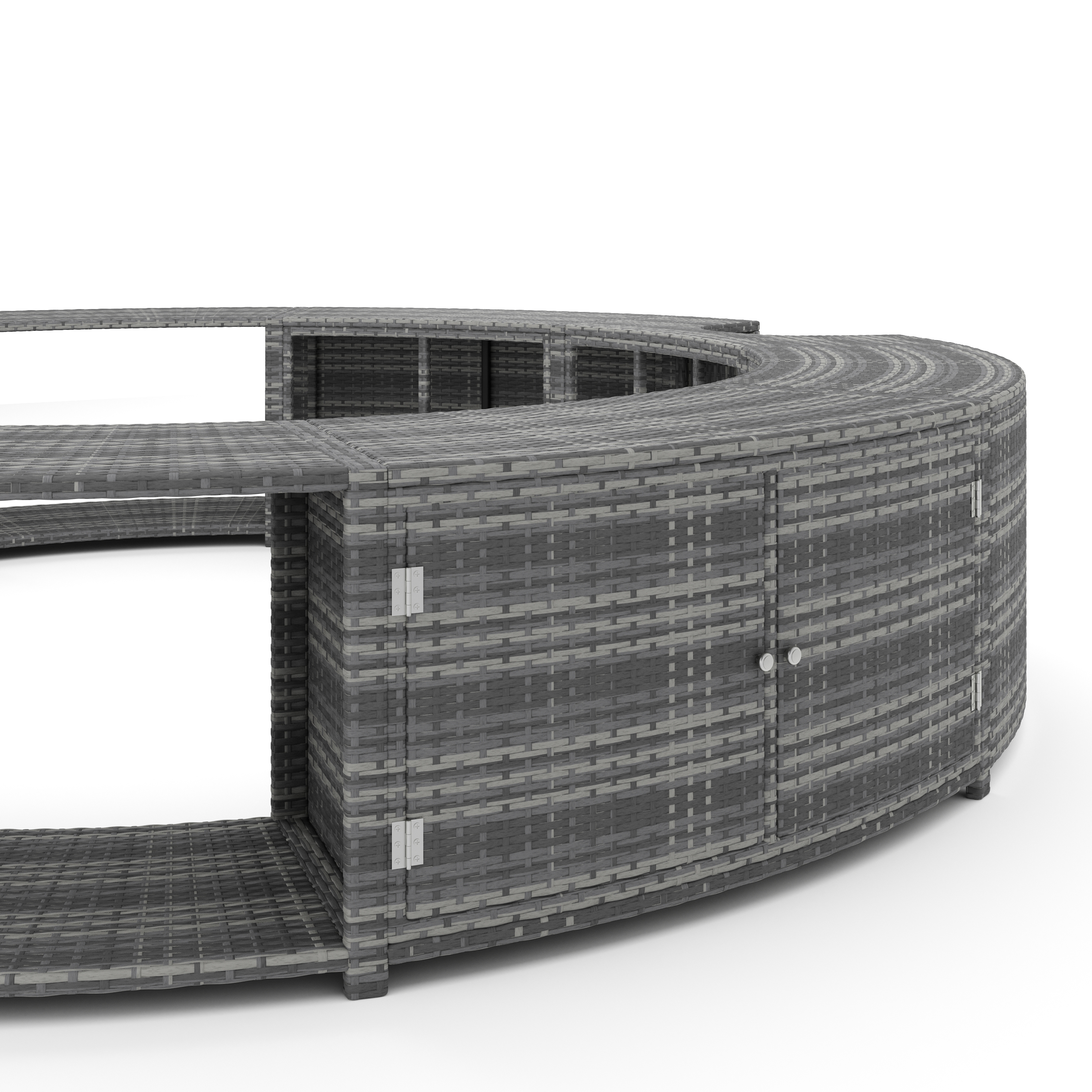 Whirlpool Umrandung Rattan HEAVEN grau