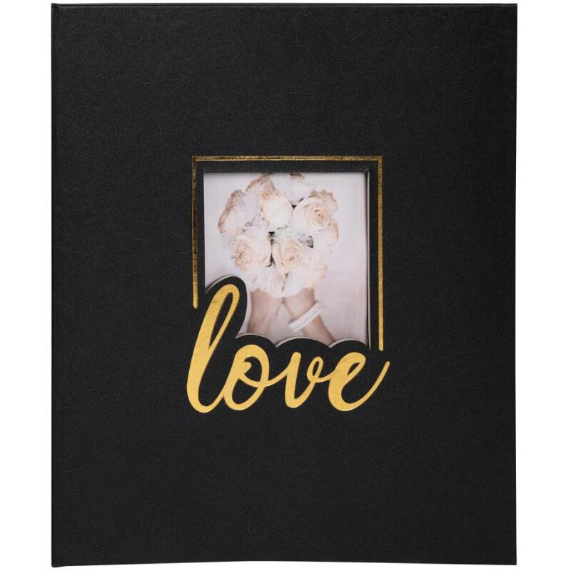 Album photos livre 60 pages noires - Format 29x32cm - LOVE Noir - Noir