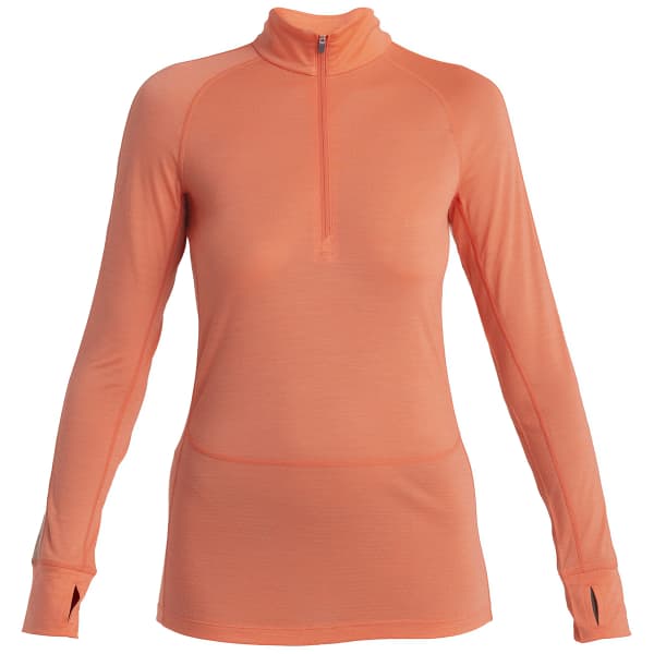 T-shirt thermique ICEBREAKER W MERINO 125 ZONEKNIT LS HALF ZIP TANG/PRALINE/CB