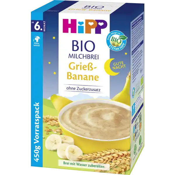 Bio Milchbrei Gute Nacht Grieß Banane ab 6. Monat
