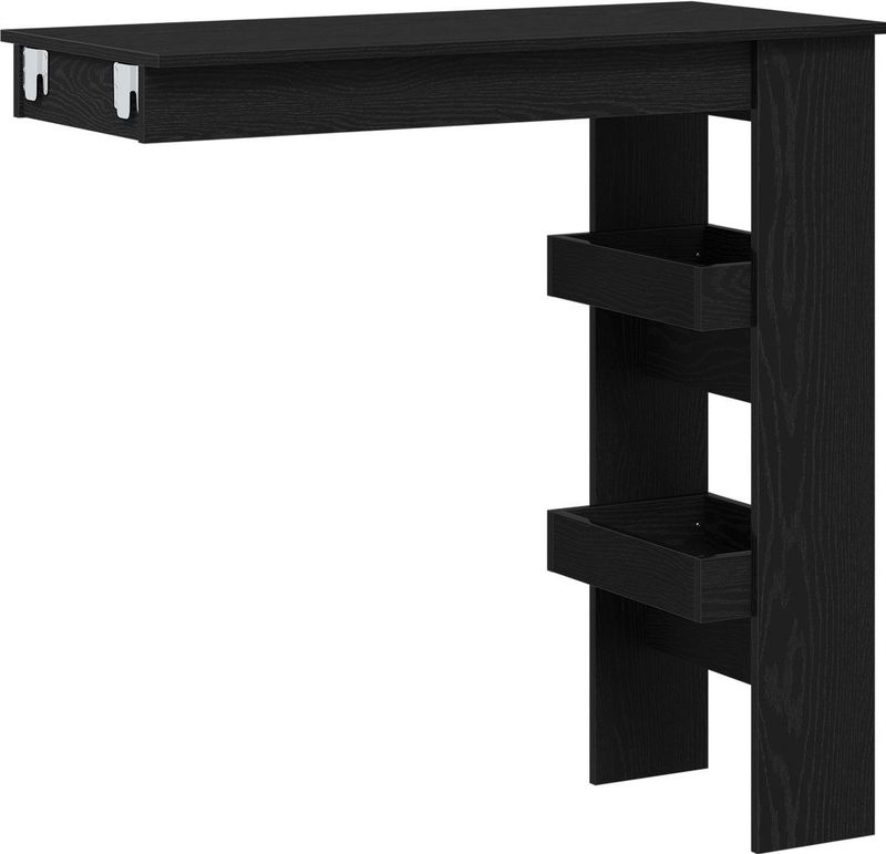 vidaXL Wandbar Tafel - Zwart Eiken - Bewerkt Hout