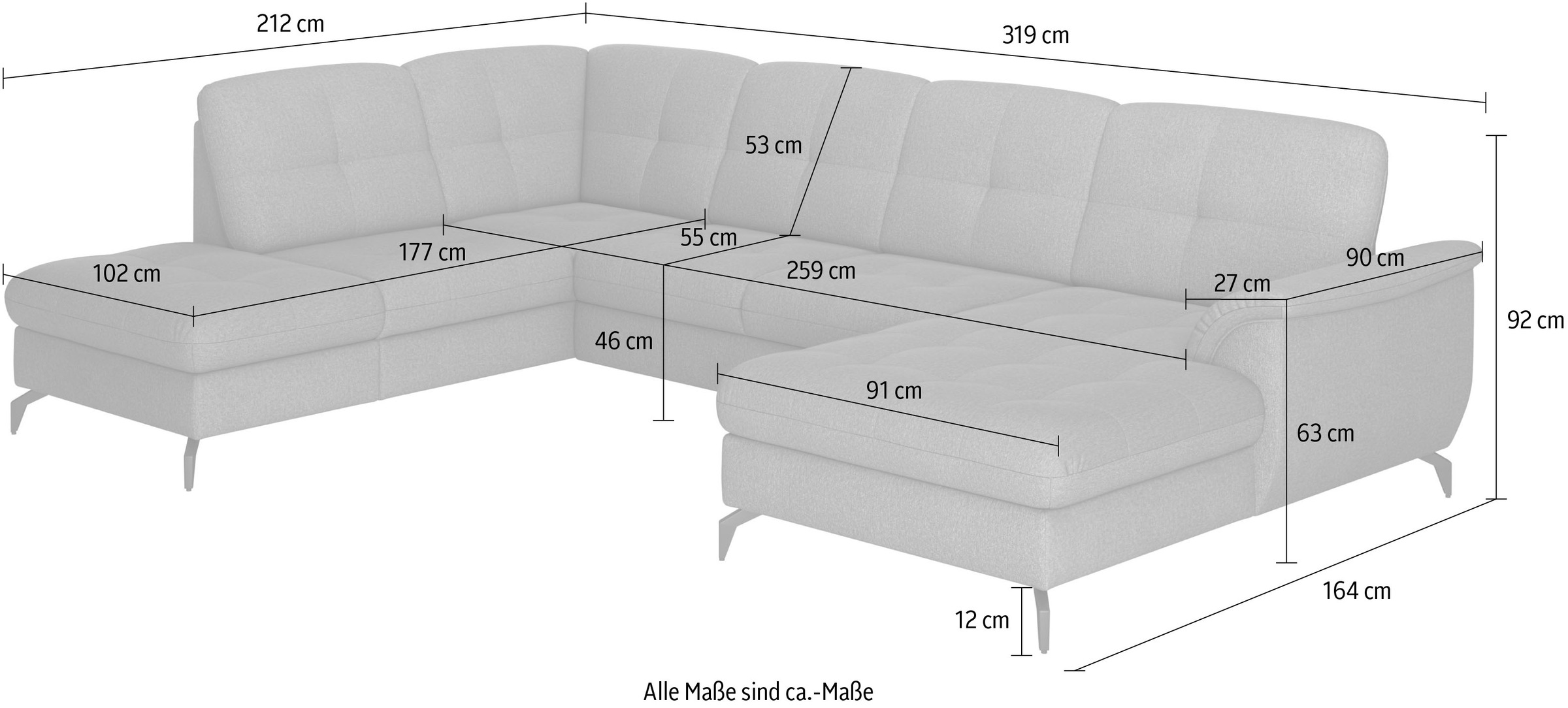 sit&more Wohnlandschaft »Zora« wahlweise mit Bettfunktion und Bettkasten